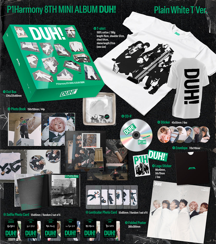 P1Harmony - DUH! Album Plain White T Version MD Inclusions