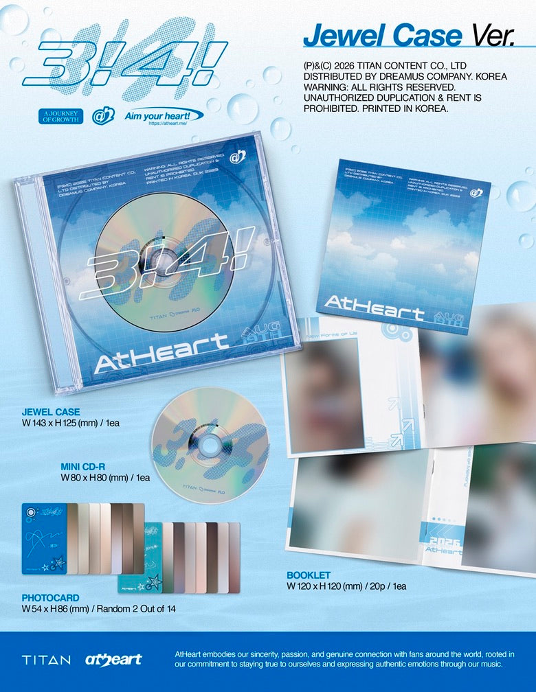 PRE ORDER/APPLE MUSIC) AtHeart - 3!4! Album [Jewel Case Version