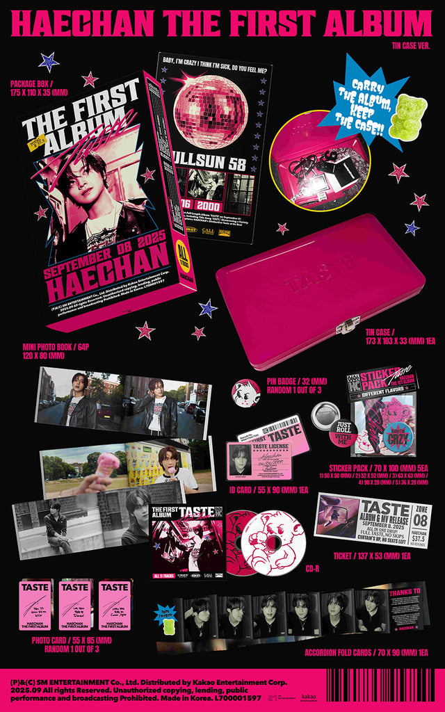Haechan - Taste Album [Tin Case Version] Inclusions