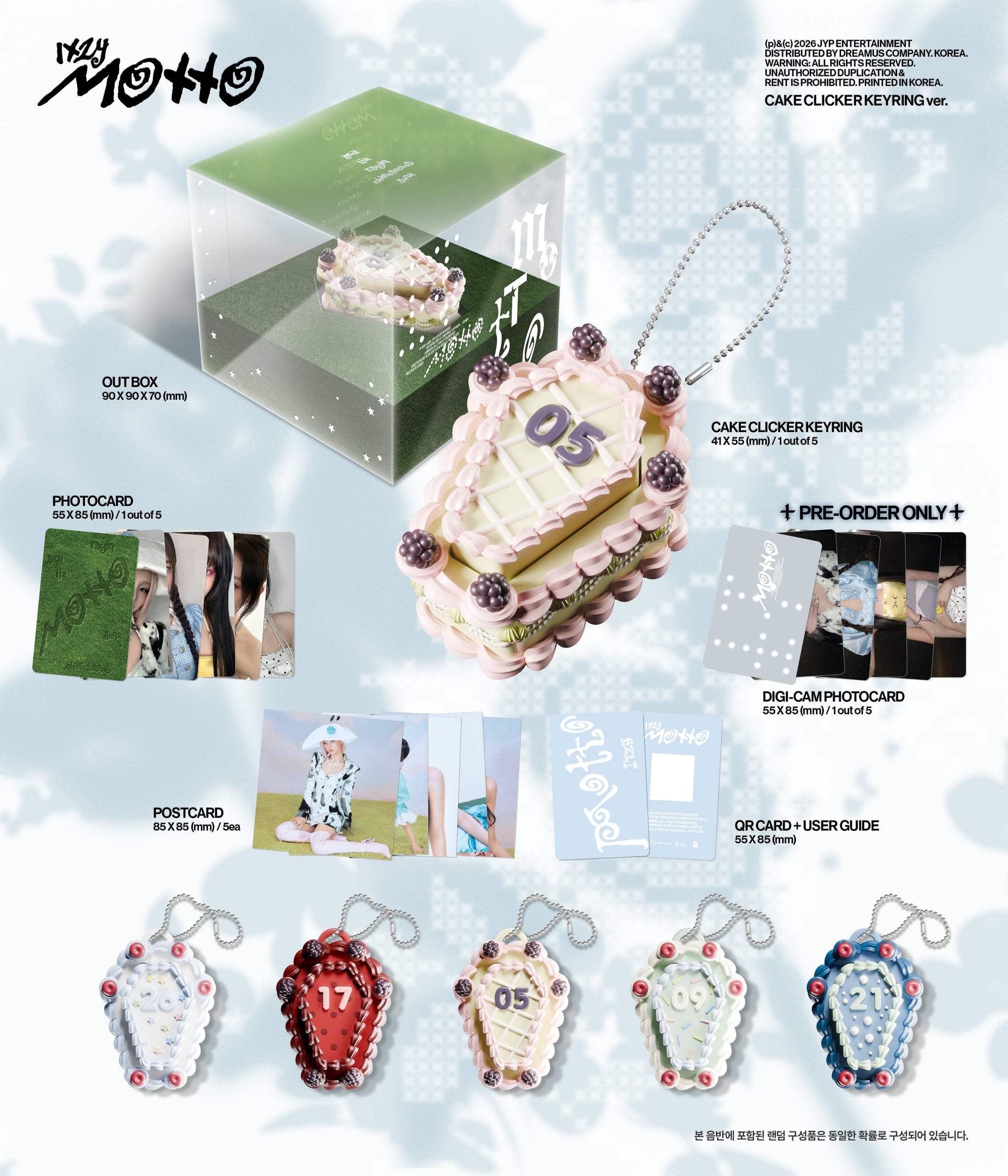 ITZY アルバム＋トレカ＋付属品＋缶バッジ＋キーホルダー＋うちわ まとめ売り ITZY - Motto Album [Cake Clicker Keyring Version] – lilakshop