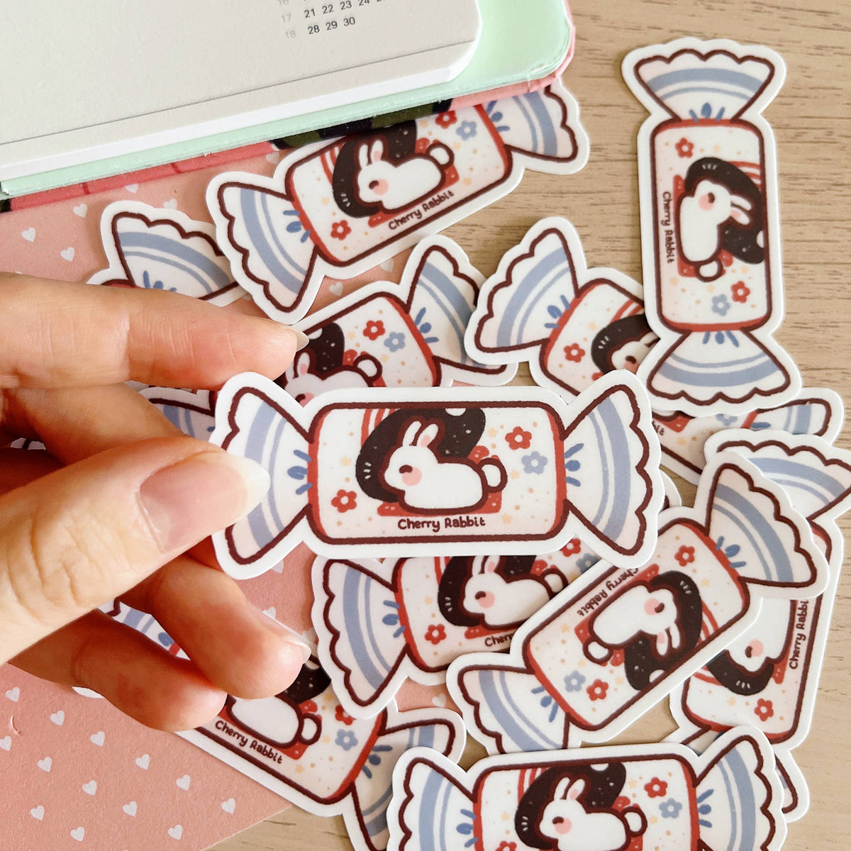 [Cherry Rabbit] White Rabbit Candy Sticker – lilakshop