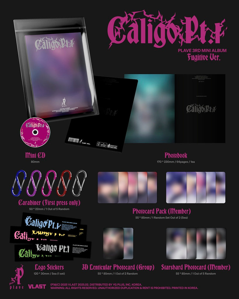 PLAVE - Caligo Pt.1 Album Fugitive Version Inclusions
