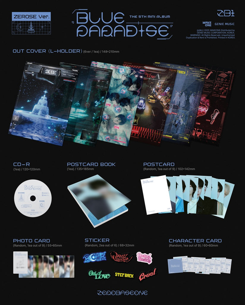ZEROBASEONE - Blue Paradise Album ZEROSE Version Inclusions