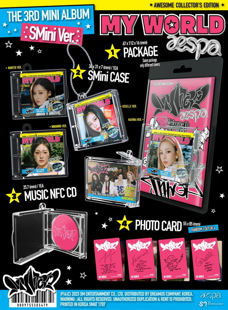 Aespa - My World SMini Version (MEMBER CHOICE) Inclusions
