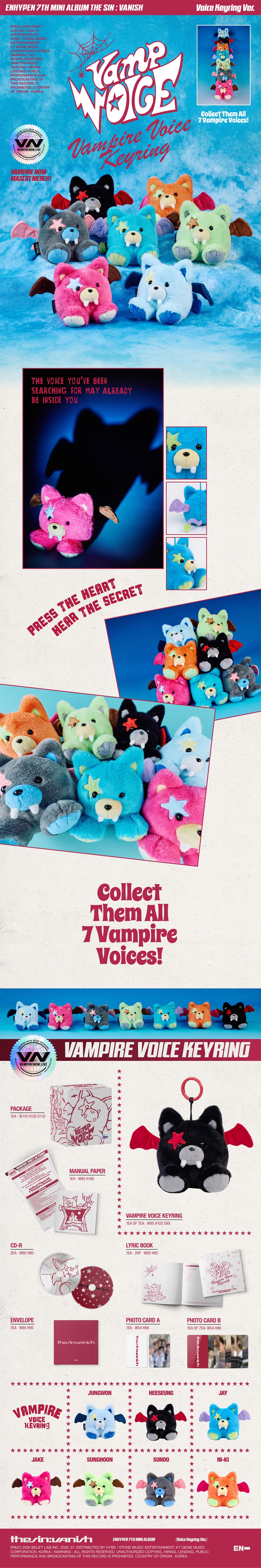 PRE ORDER) ENHYPEN - THE SIN : VANISH Album [Voice Keyring Version