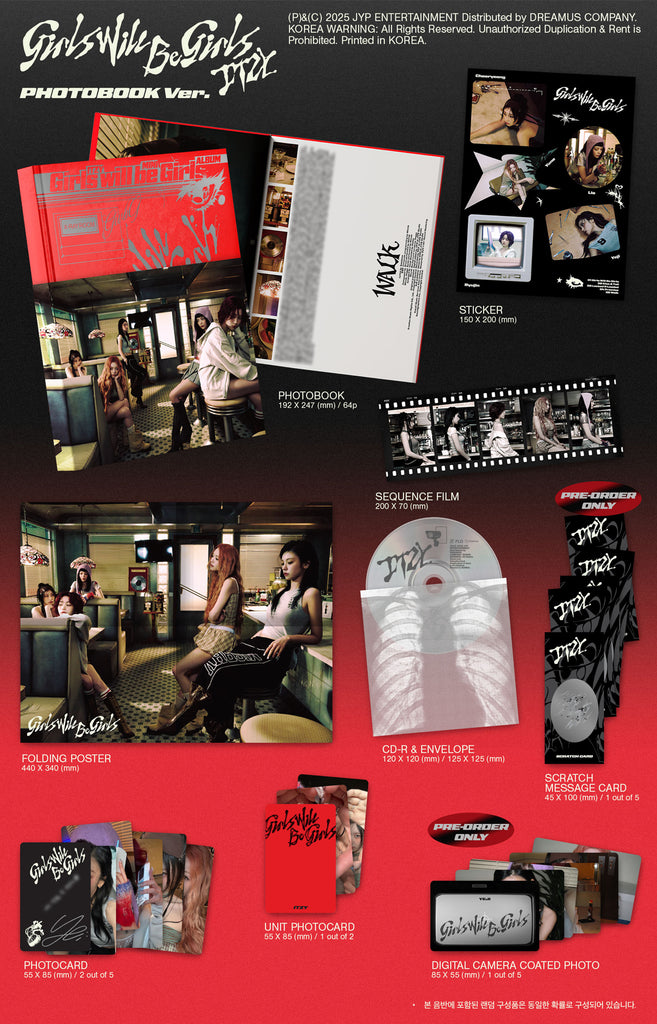 Itzy - Girls Will Be Girls Album [Photobook Version] Inclusions