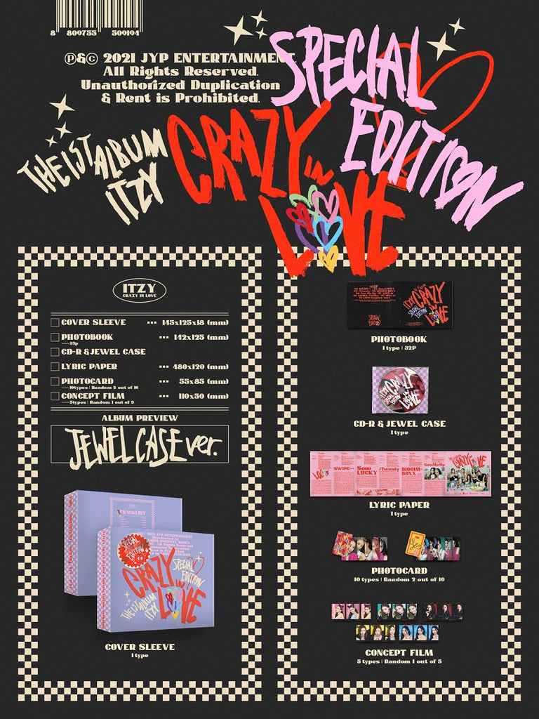 Itzy - Crazy In Love Special Edition Jewel Case Version Inclusions