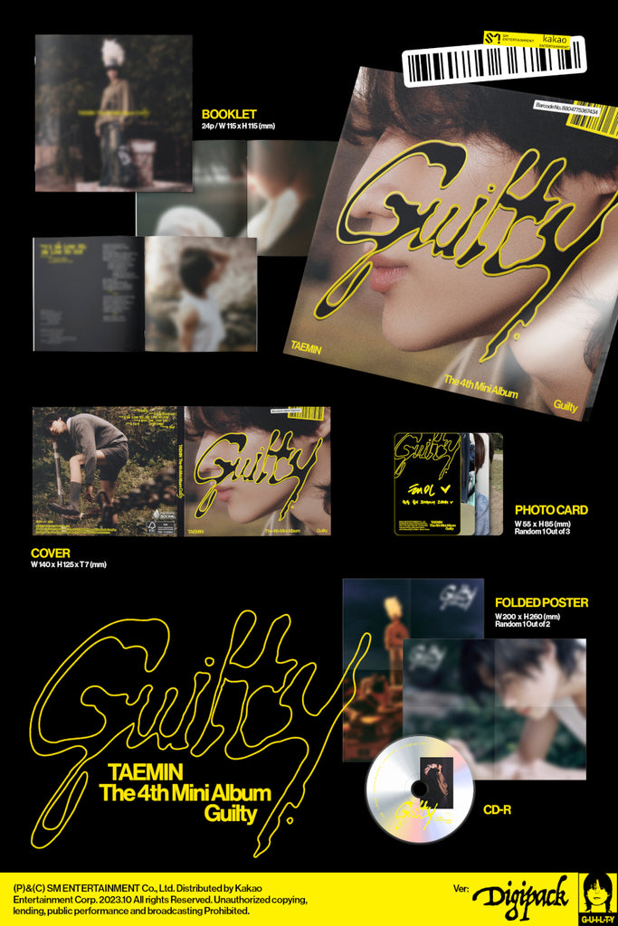 Taemin - Guilty Album Digipack Ver. Inclusions