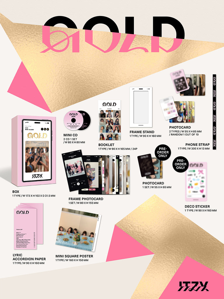 Itzy - Gold Album Plhone Box Version Inclusions