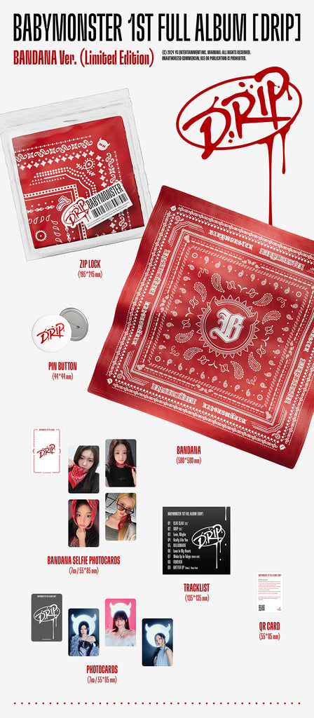 BABYMONSTER - Drip Album Bandana Version Inclusions