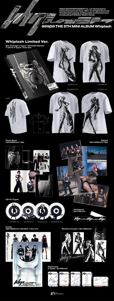 Aespa - Whiplash Album Limited T-Shirt Version Inclusions